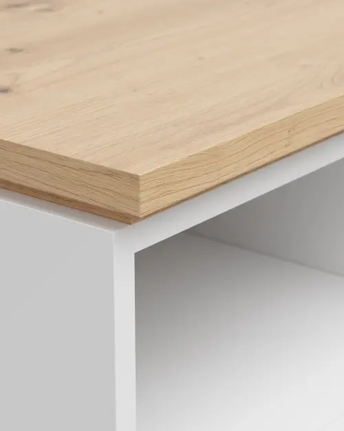 Mesita de noche Yamael 45 cm con cajones blanca