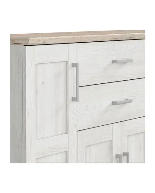 Cómoda Romance 186 cm con 4 puertas y 2 cajones alerce sibiu claro