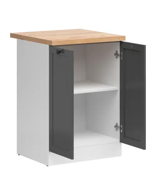Armario de cocina inferior Junona Line 60 cm derecho grafito con encimera