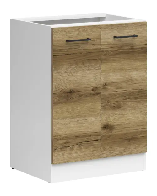 Armario de cocina bajo Junona Line 60 cm de dos puertas sin encimera roble delano claro