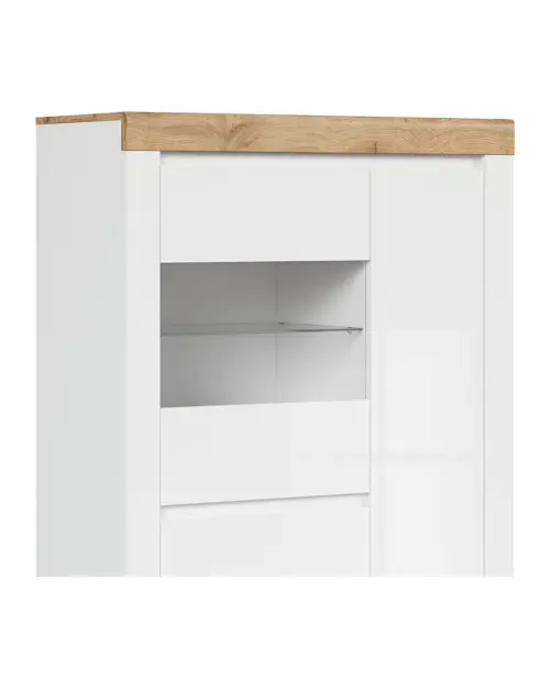 Vitrina Holten 98 cm con 3 puertas blanco brillo