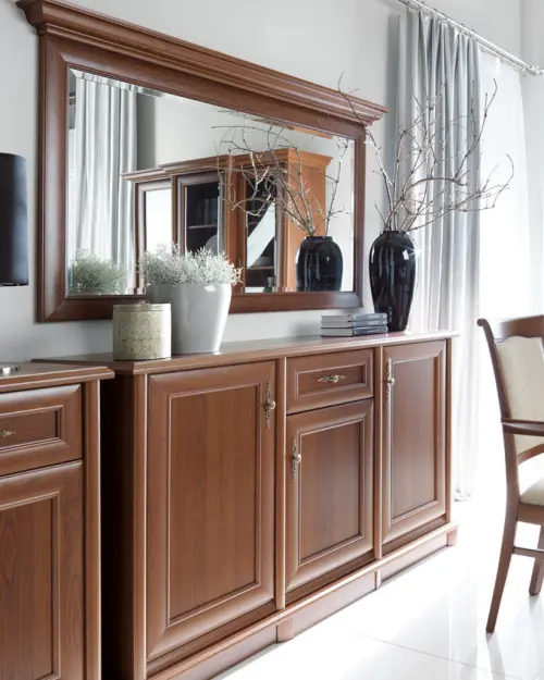 Cómoda Kent 154 cm con 3 puertas y un cajón castaño