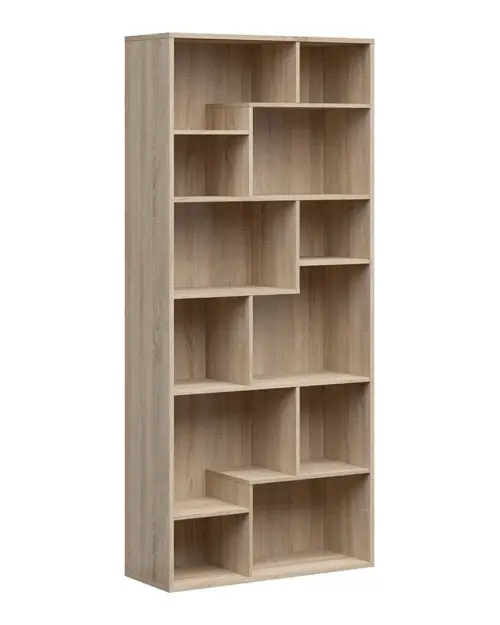 Estantería Tetrix 88 cm con 12 estantes roble sonoma