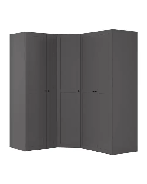 Modular wardrobe Flex 178 x 203 cm corner with graphite doors