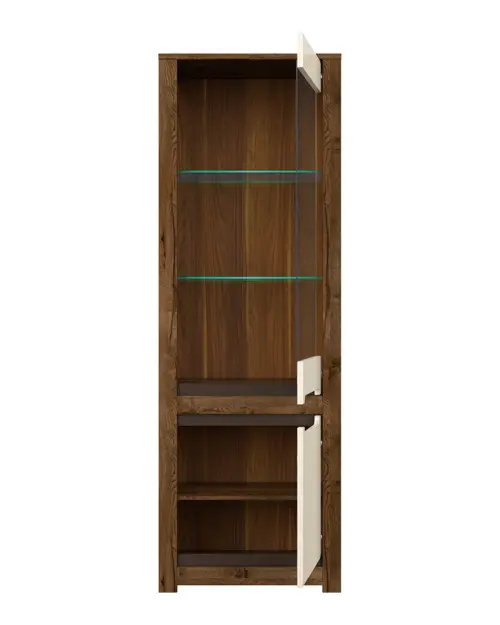 Vitrina Ruso 69 cm con 2 puertas roble april/brillo perlado