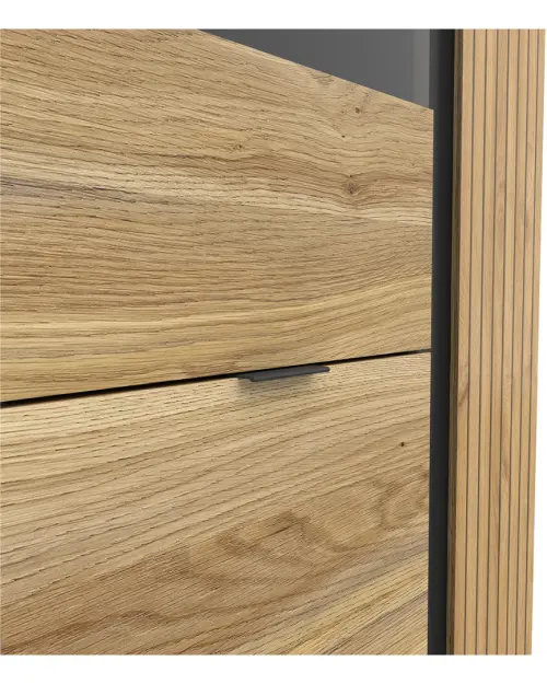 Vitrina Luen 70 cm con 3 puertas roble tegola/roble mauvella