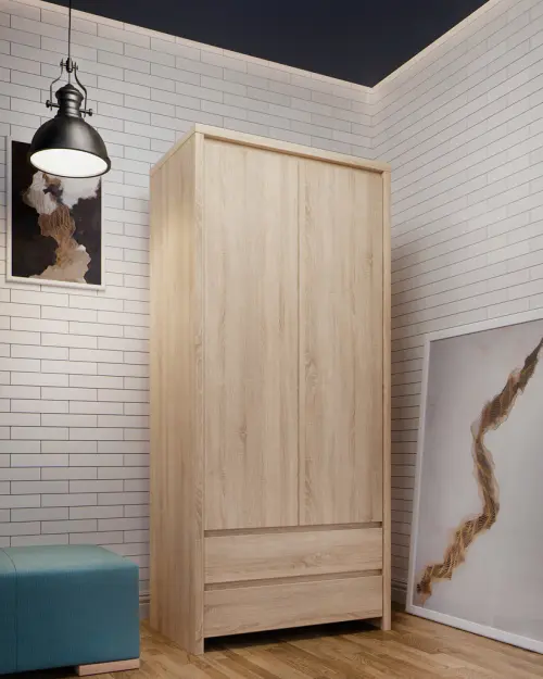 Шафа дводверна Kaspian 90 см із шухлядами дуб сонома