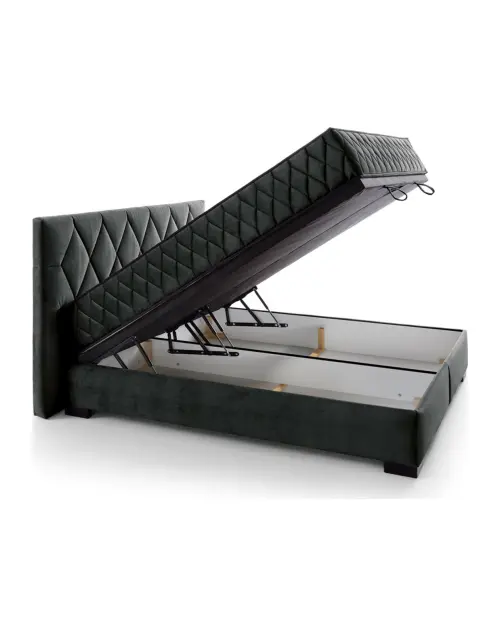 Continental bed Reve 180x200 with storage black