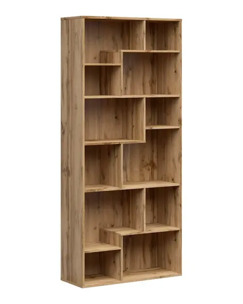 Estantería Tetrix 88 cm con 12 estantes roble wotan