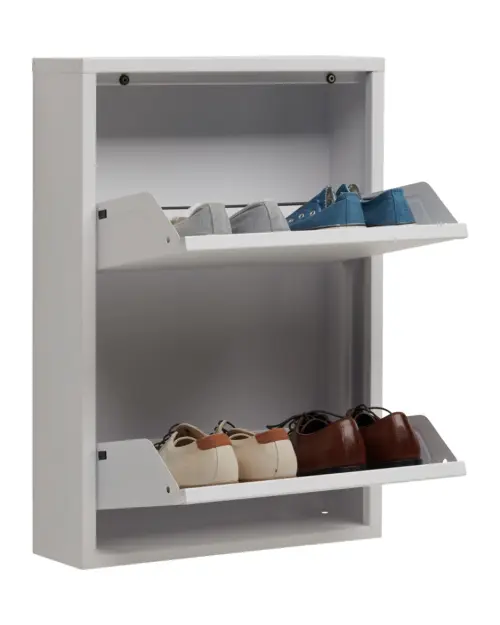 Two-door shoe cabinet Fly white