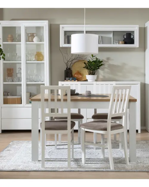 Вітрина Kaspian 90 см з 2 дверцятами та 2 шухлядами біла