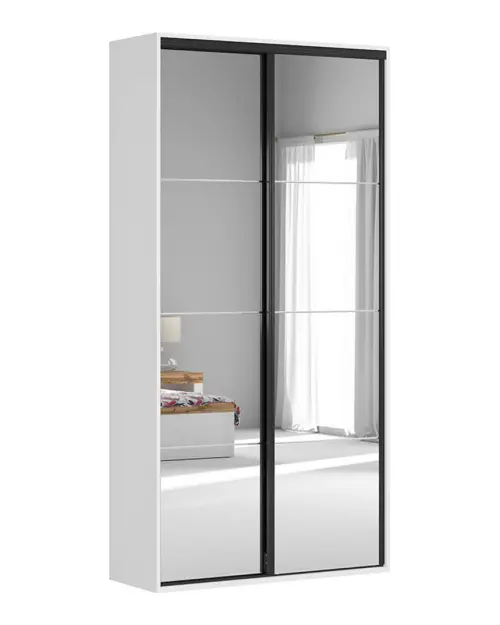 Шкаф-купе Flex 120 см с зеркалом белый