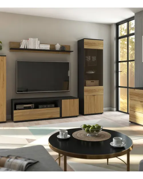 Armario de dos puertas Luen 95 cm roble tegola/roble mauvella