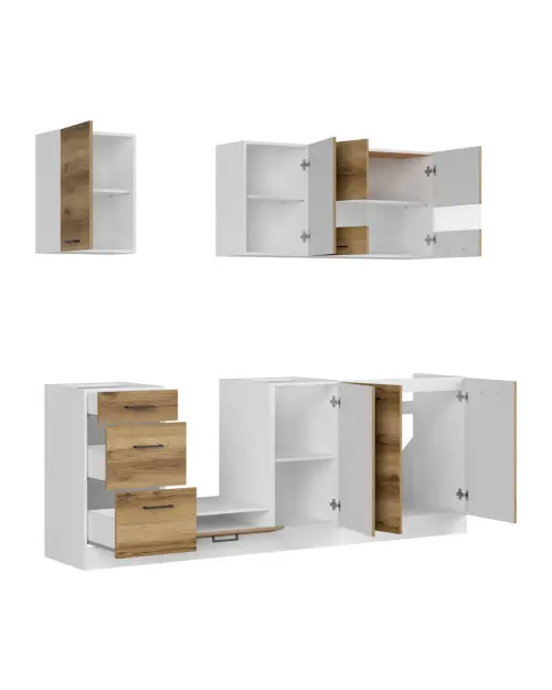 Zestaw kuchenny Junona Line 220 cm dąb delano jasny