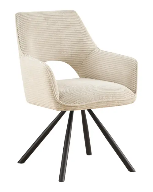 Кресло обивное Jason поворотное вельветовое кремовое