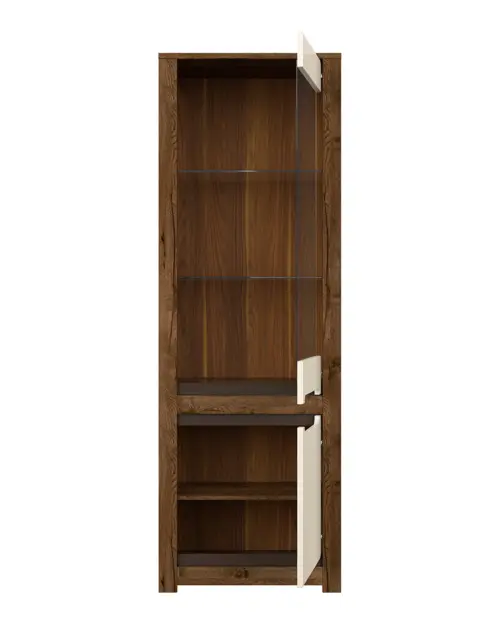 Vitrina Ruso 69 cm con 2 puertas roble april/brillo perlado