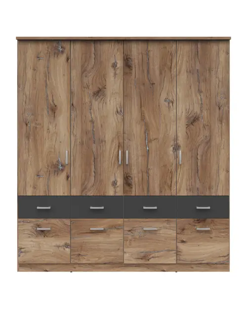 Шкаф четырехдверный Brando-4 181 см с ящиками дуб флагстафф темный