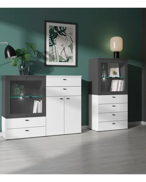 Cómoda System 64 con 2 cajones blanca