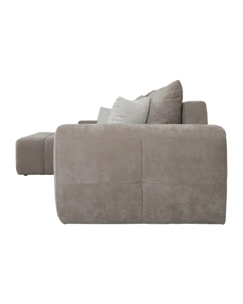 Угловой диван левосторонний Chill_Me раскладной с ящиком шенилловый коричневый