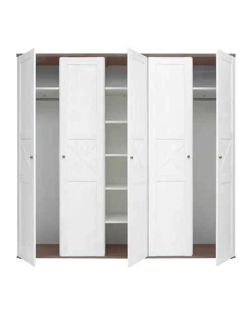 Five-door wardrobe Stockholm 243 cm andersen white pine