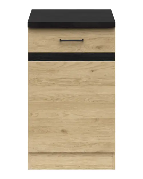 Armario bajo de cocina Junona Line 50 cm derecho roble bernstein con encimera