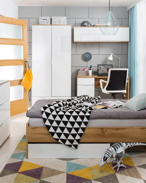 Cama Zele 90x200 roble wotan