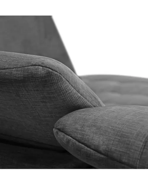 Угловой диван правосторонний Aragon раскладной с регулируемым подголовником и сиденьем серый