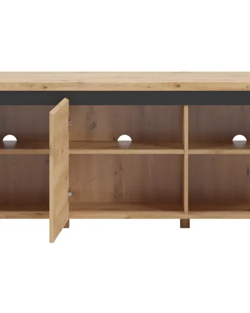 Mueble TV Larios 143 cm con 3 puertas roble artisan/negro