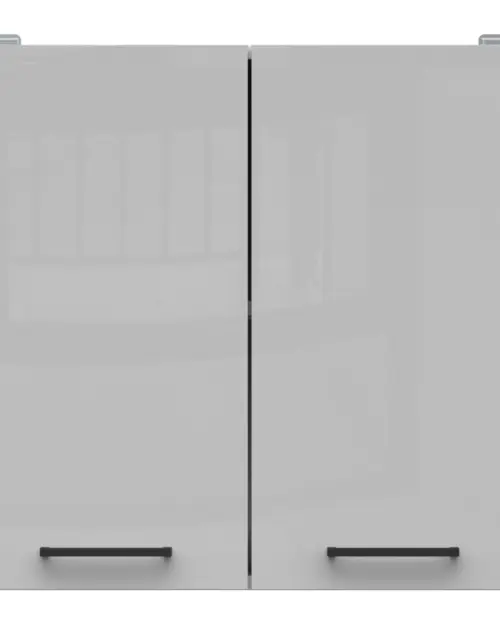 Armario de cocina superior Junona Line 80 cm de dos puertas gris claro brillo