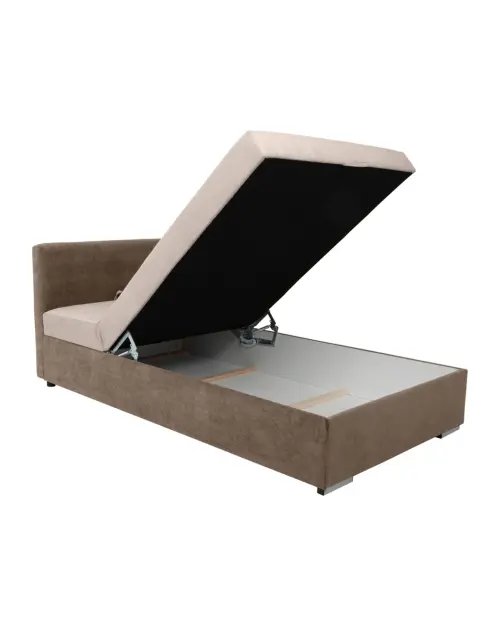 Sofá cama Rico con arcón y respaldo ajustable beige