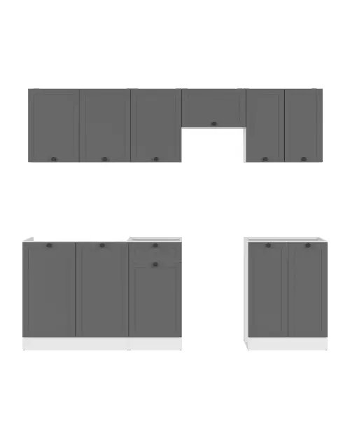 Zestaw kuchenny Junona Line 230 cm grafitowy bez blatu