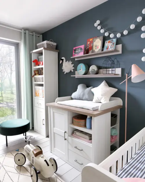 Estantería Luca Juzi 60 cm con 1 puerta, cajón y 3 estantes alerce sibiu claro