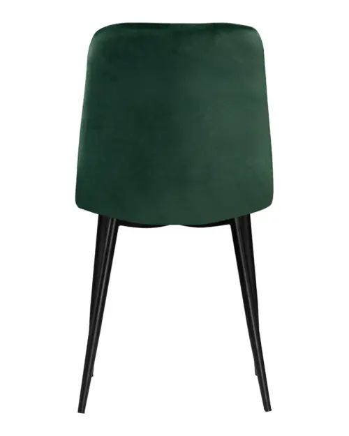 Silla tapizada Silvio de terciopelo verde