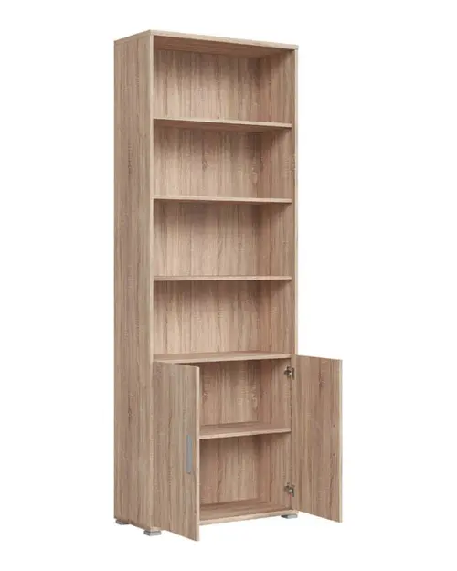 Estantería Brw Office 79 cm con 2 puertas y 4 estantes roble sonoma