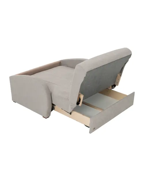 Sofá cama de dos plazas Poli con arcón beige