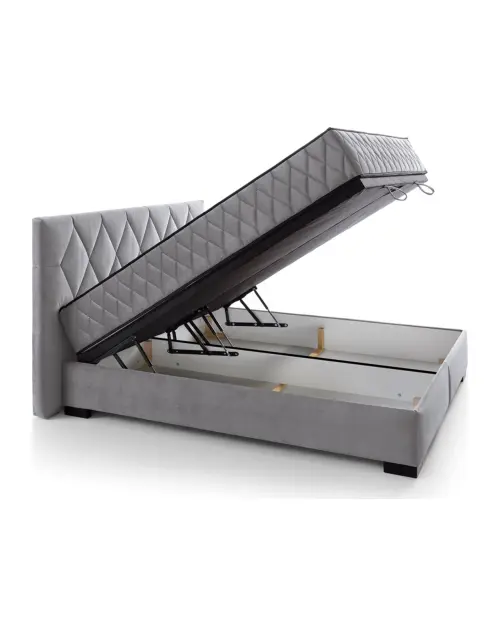 Континентальная кровать Reve 180x200 с ящиком серая