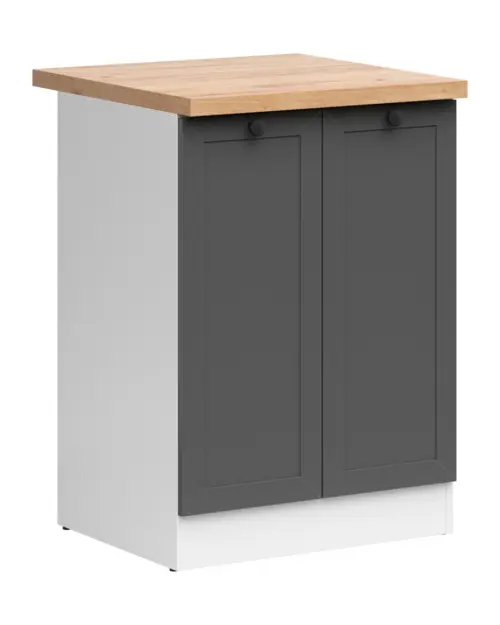 Armario de cocina inferior Junona Line 60 cm derecho grafito con encimera