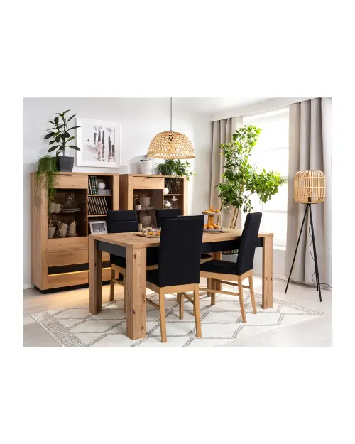 Mesa extensible Ostia 160/200x90 roble artisan/roble negro