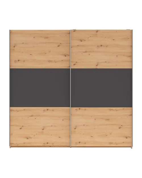 Armario de puertas correderas Saturn 218 cm roble artisan/grafito