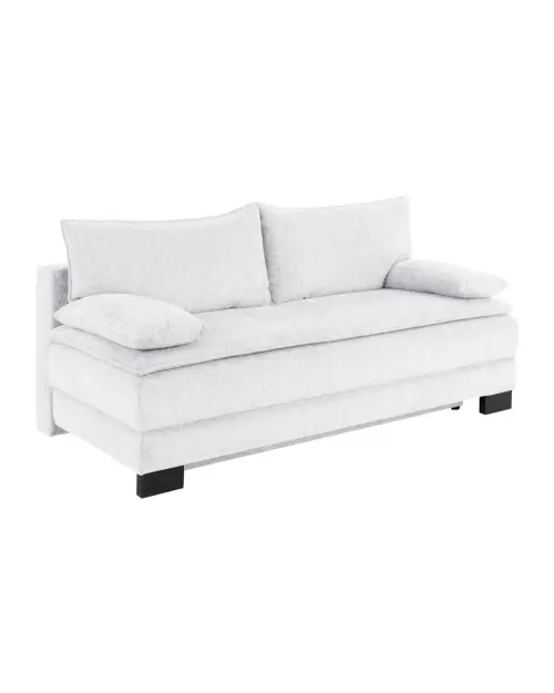 Трехместный раскладной диван Lindon с ящиком, шенилловый серый