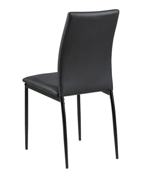 Silla tapizada Weyer ecopiel negra