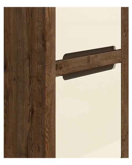 Estantería Ruso 69 cm con 2 puertas roble april/brillo perlado