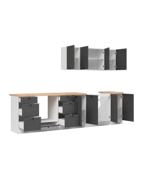 Zestaw kuchenny Junona Line 300 cm grafit z blatem