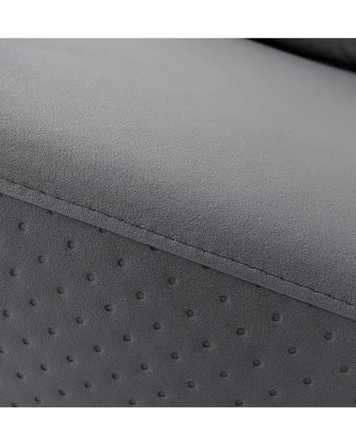 Sofá cama de tres plazas Akaro plegable con contenedor, terciopelo gris