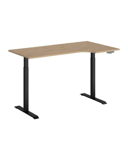 Escritorio de esquina con regulación eléctrica Space Office 160 cm derecho roble artisan