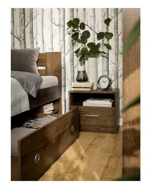 Mesita de noche Nepo Plus 49 cm con cajón roble noble