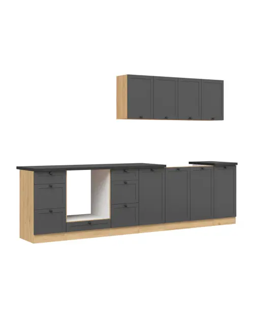 Conjunto de cocina Junona Line 300 cm grafito