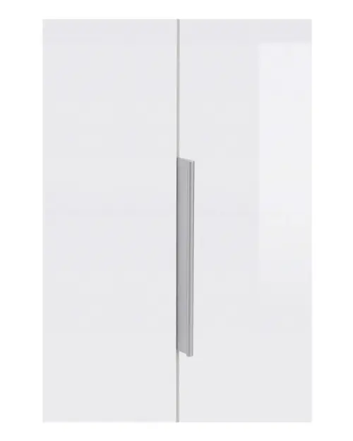 Armario de dos puertas Zele 90 cm con cajón roble wotan/blanco brillo