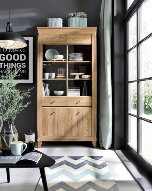 Vitrina Bergen 102 cm con 4 puertas alerce sibiu dorado