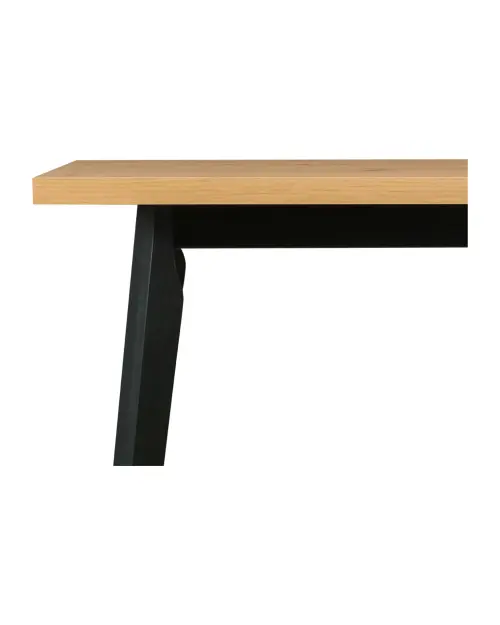 Mesa extensible rectangular Tomaz 140-180/80 roble artisan/negro